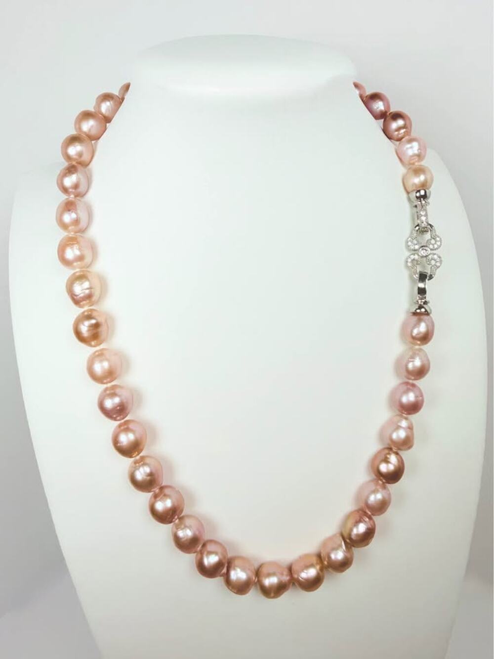 Genuine Freshwater Natural Pearl Necklace 9-10mm 18” Hand Knotted Extreme Luster